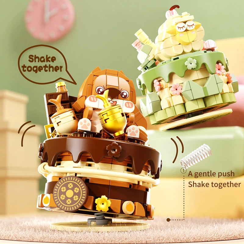 Cute Pet Teacup Cake Building Blocks