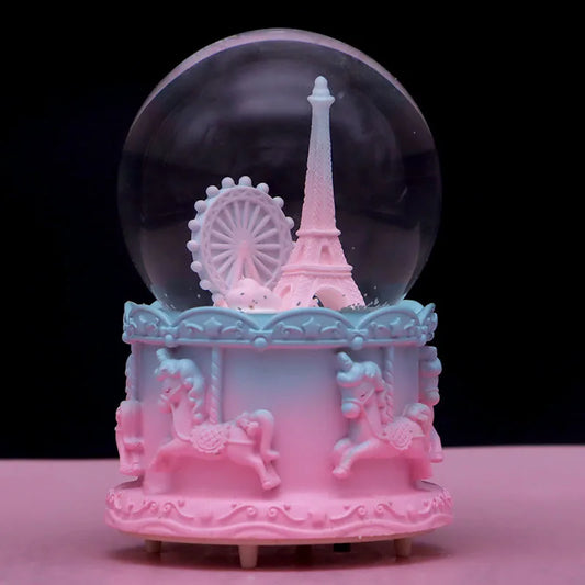 Eiffel Tower Snow Globe Music Box