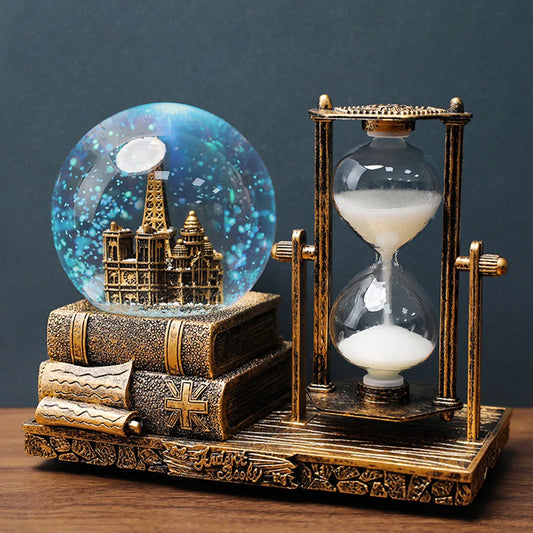 Hourglass Snow Globe with Music Box