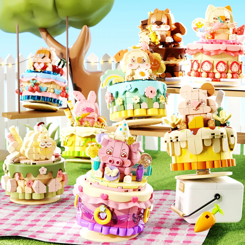 Cute Pet Teacup Cake Building Blocks